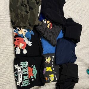 Kids Graphic Tees and Black Pants - Sonic, Star Wars Baby Yoda, Pokémon